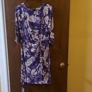 Ann Taylor Purple Ruched Wrap Dress